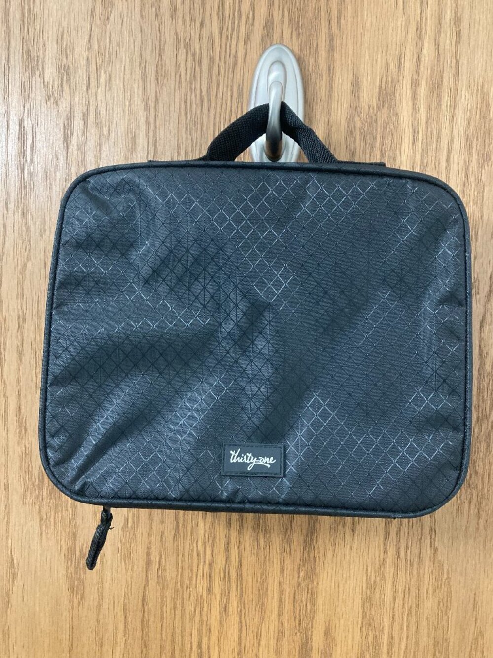 Thirty One Black Thermal Insulated Lunch Bag with Quilted Diamond Pattern